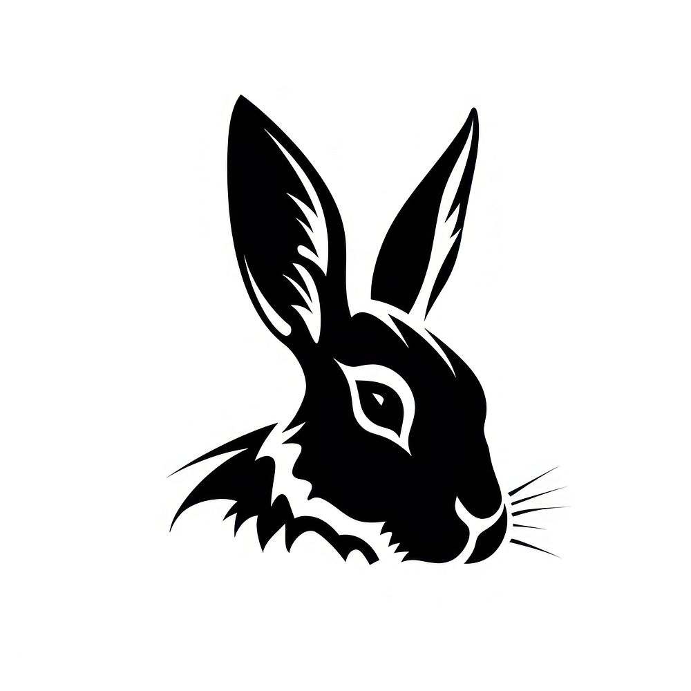 Rabbit logo icon silhouette animal mammal.