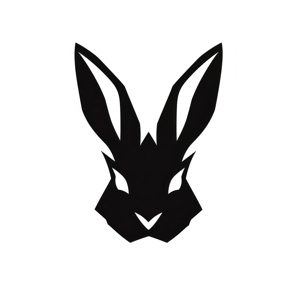 Rabbit logo icon animal black white.