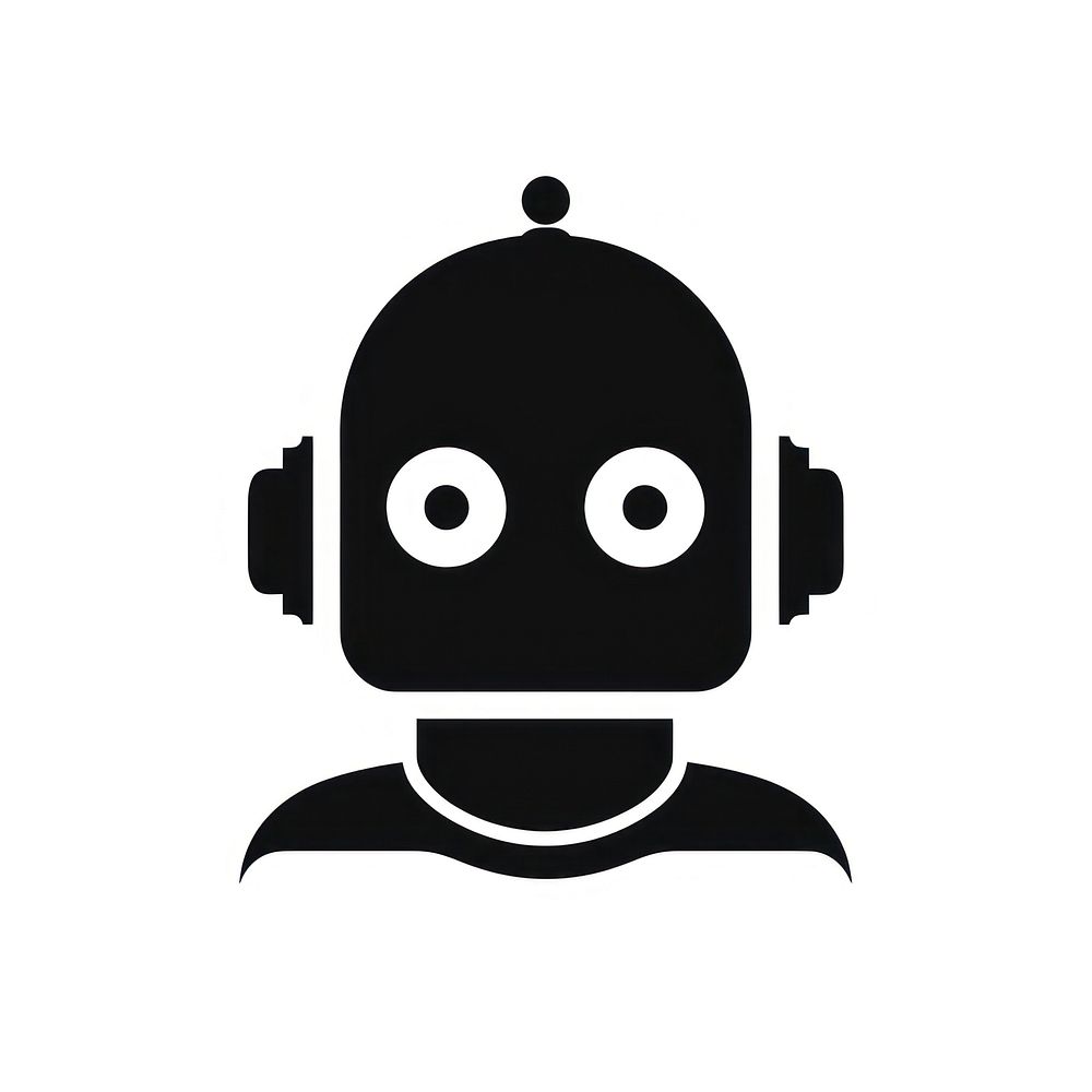 Robot logo icon black technology futuristic.