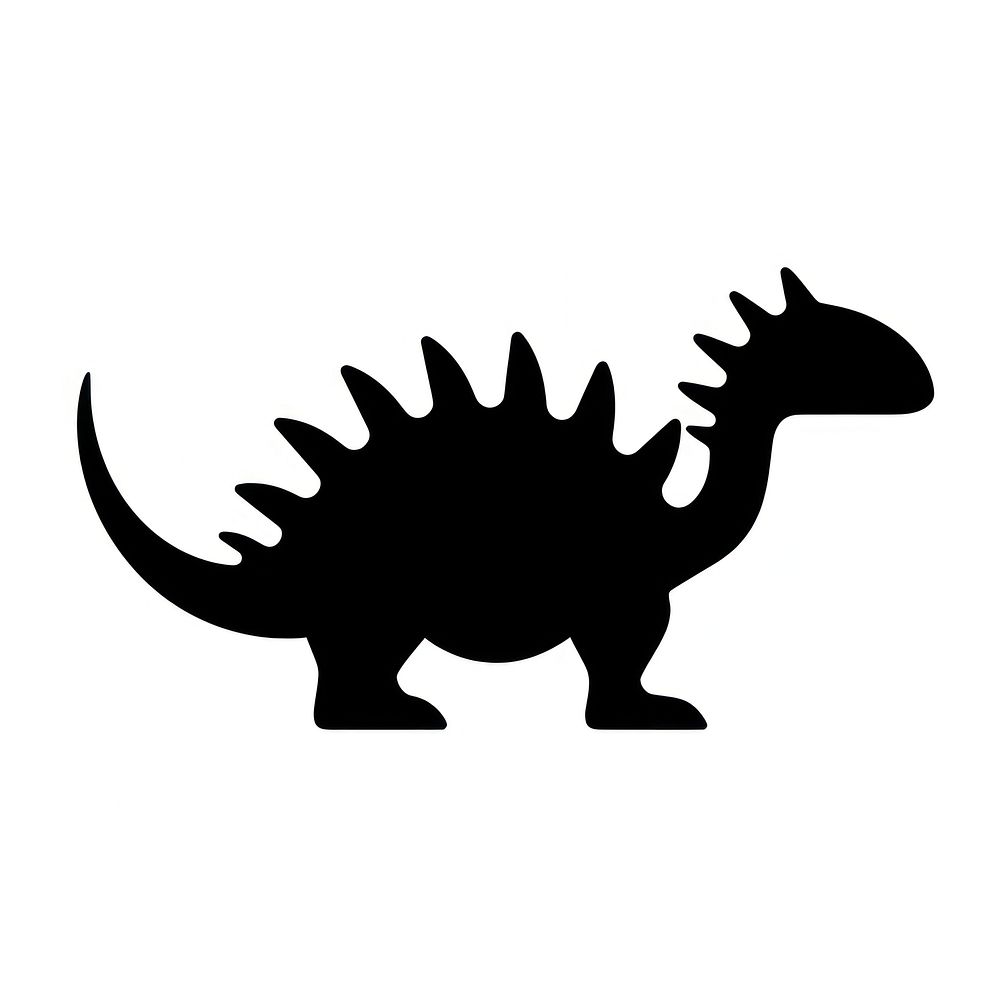 Stegosaurus dinosaur icon silhouette animal black.