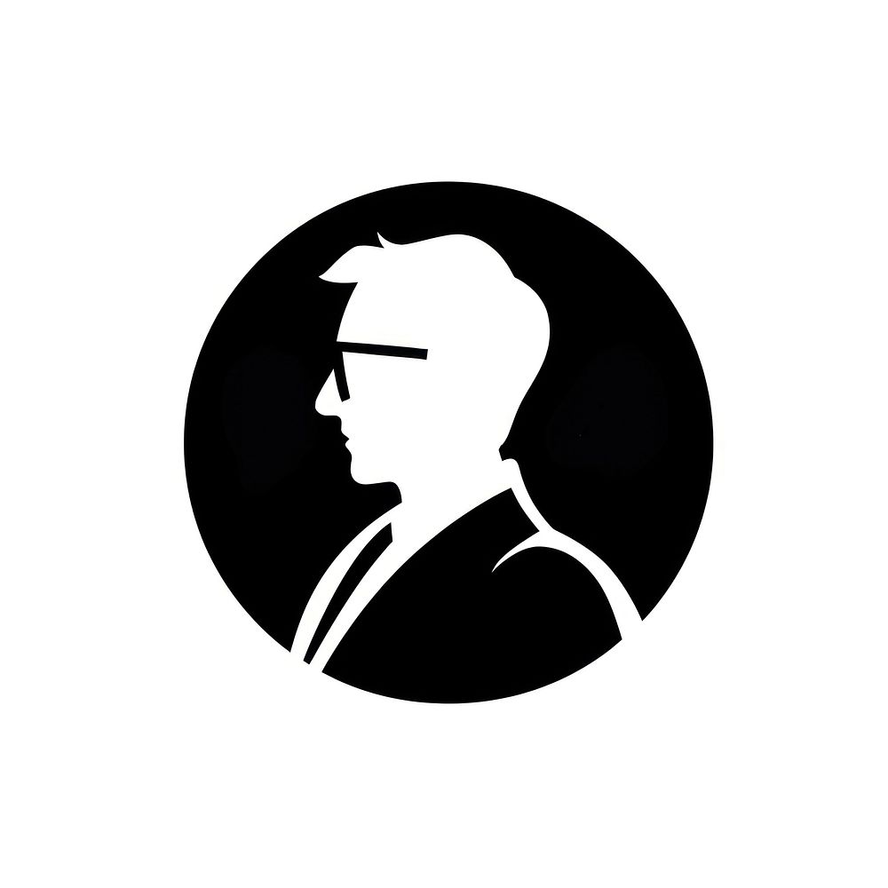 Science logo icon black portrait headshot.