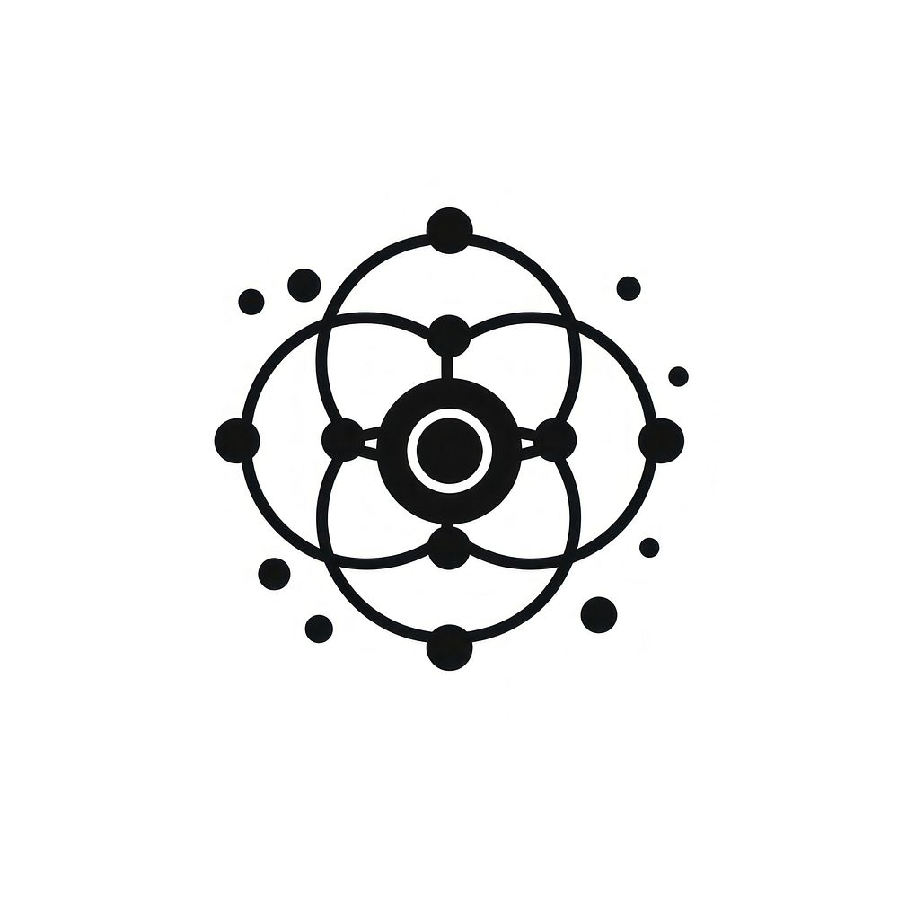 Science logo icon monochrome chandelier research.