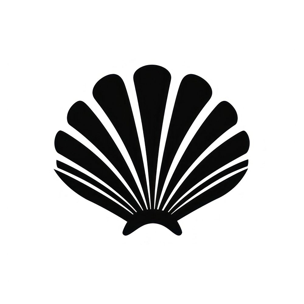 Sea shell logo icon silhouette invertebrate monochrome.