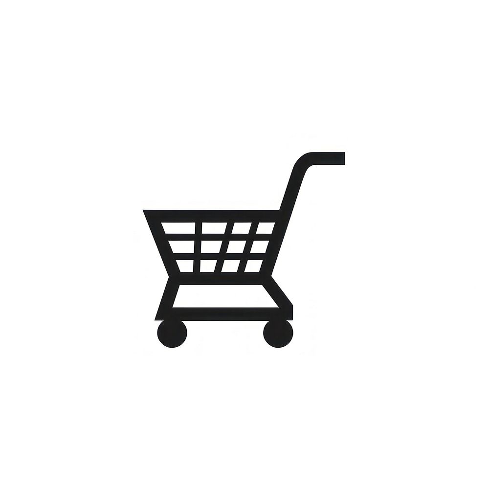 Shopping cart logo icon wheelbarrow consumerism monochrome.