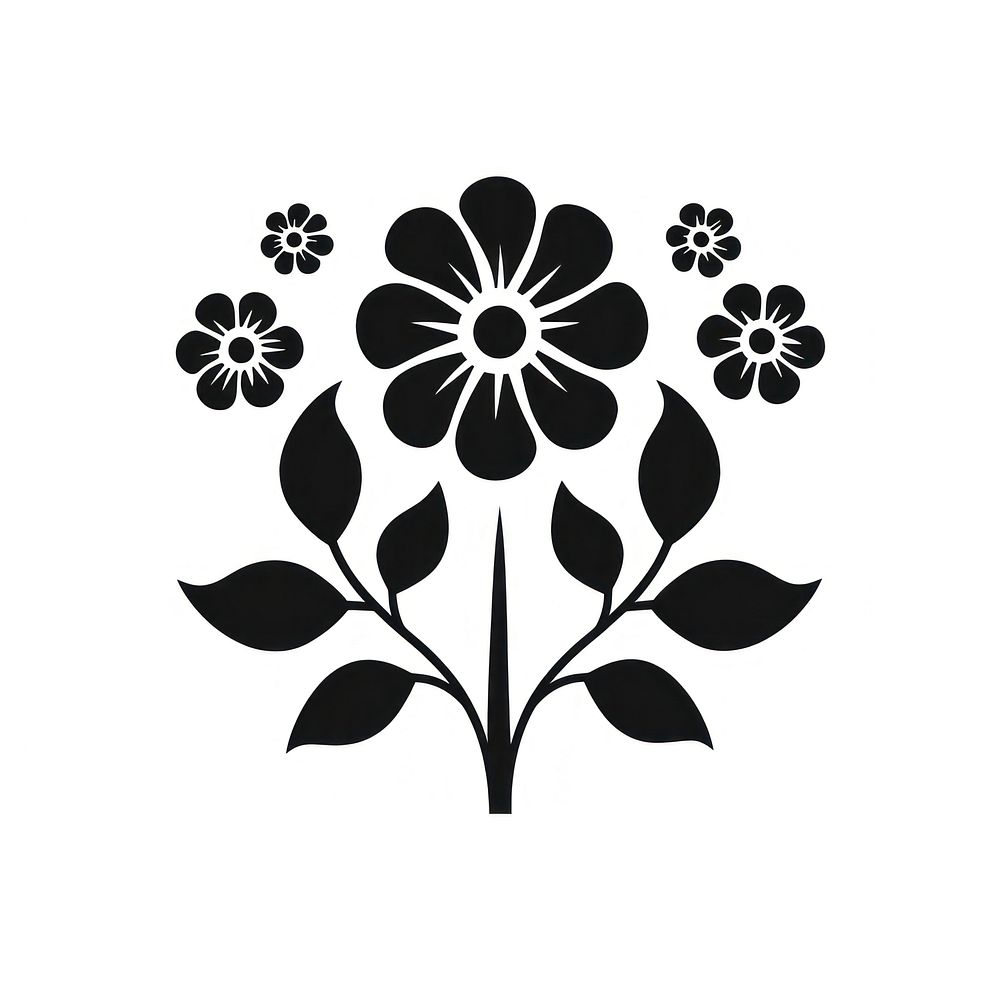 Spring flowers logo icon pattern plant white.
