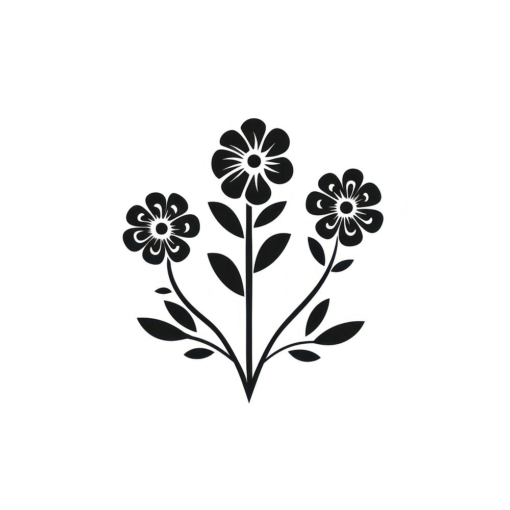 Spring flowers logo icon pattern drawing plant.