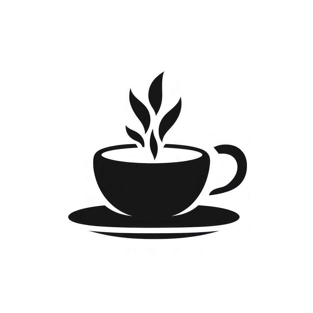 Tea logo icon coffee drink black.