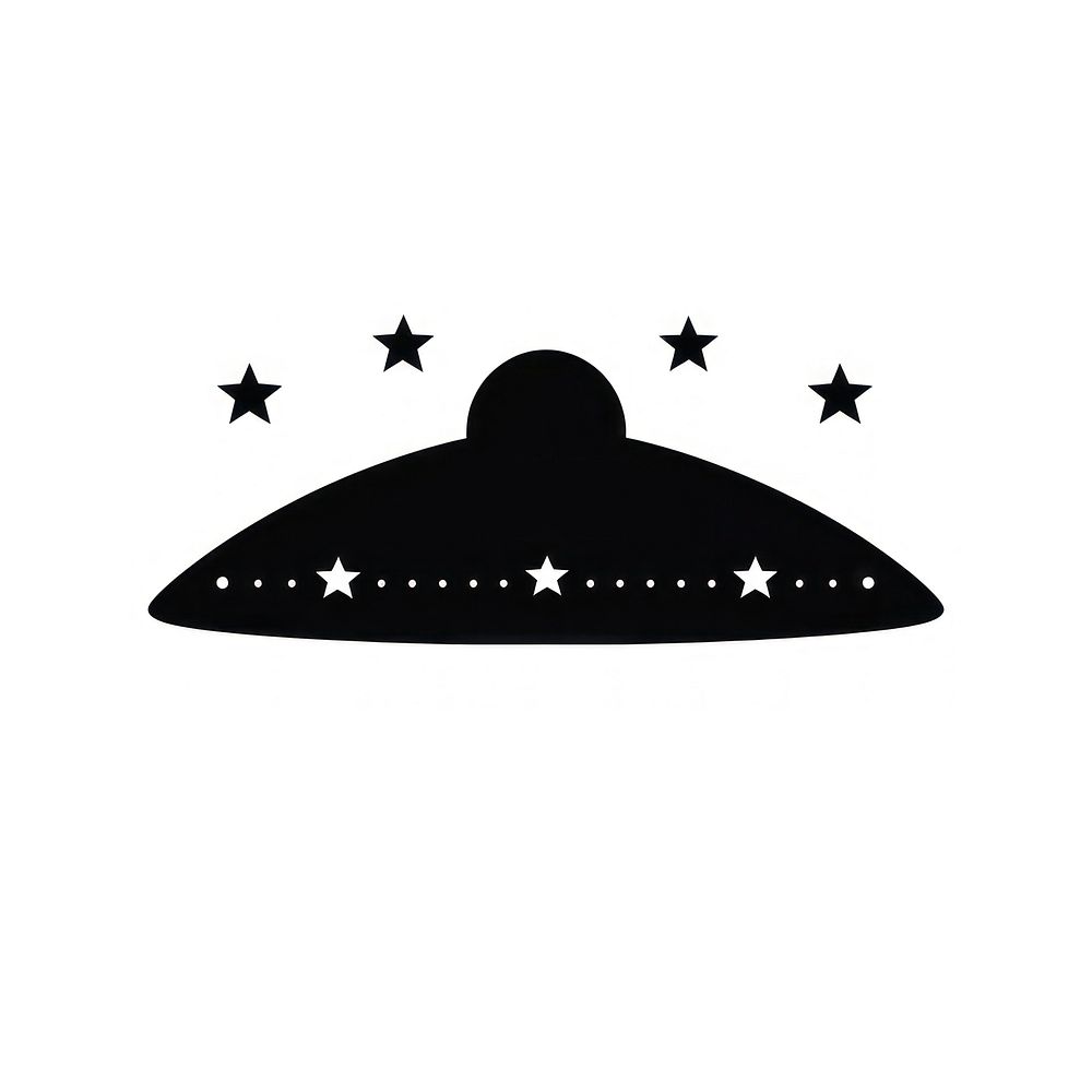 Ufo logo icon silhouette black astronomy.