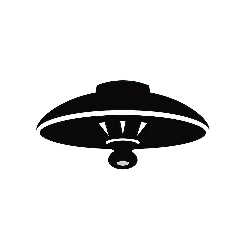 Ufo logo icon black white background cartoon.