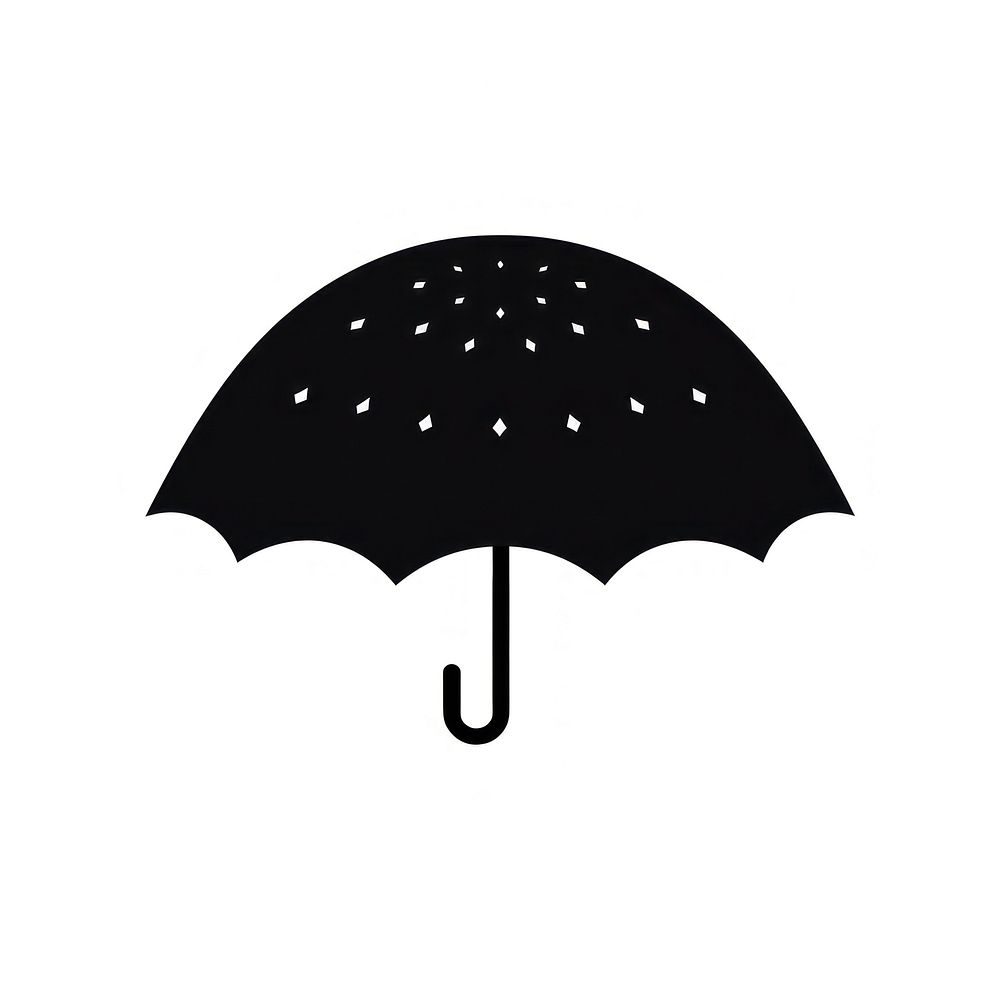 Umbrella logo icon black white background protection.