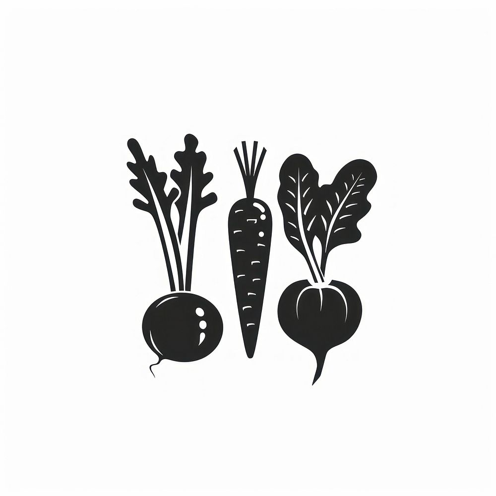 Vegetables logo icon black food ingredient.