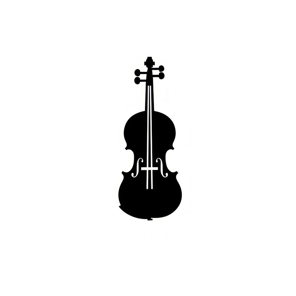 Violin logo icon cello black white background.