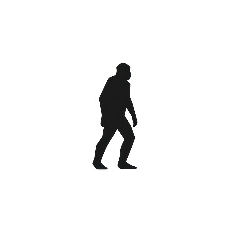Walking monkey logo icon silhouette adult black.