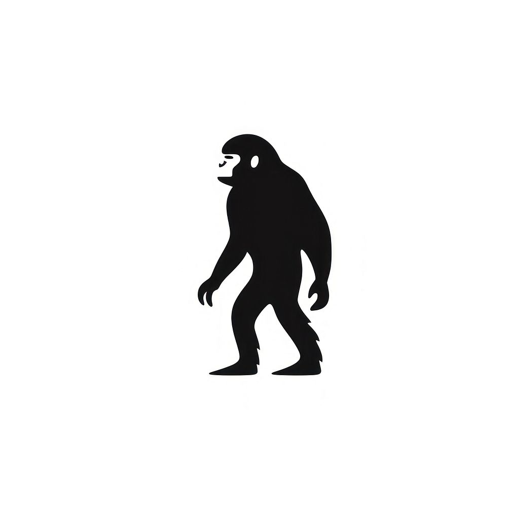 Walking monkey logo icon silhouette wildlife animal.