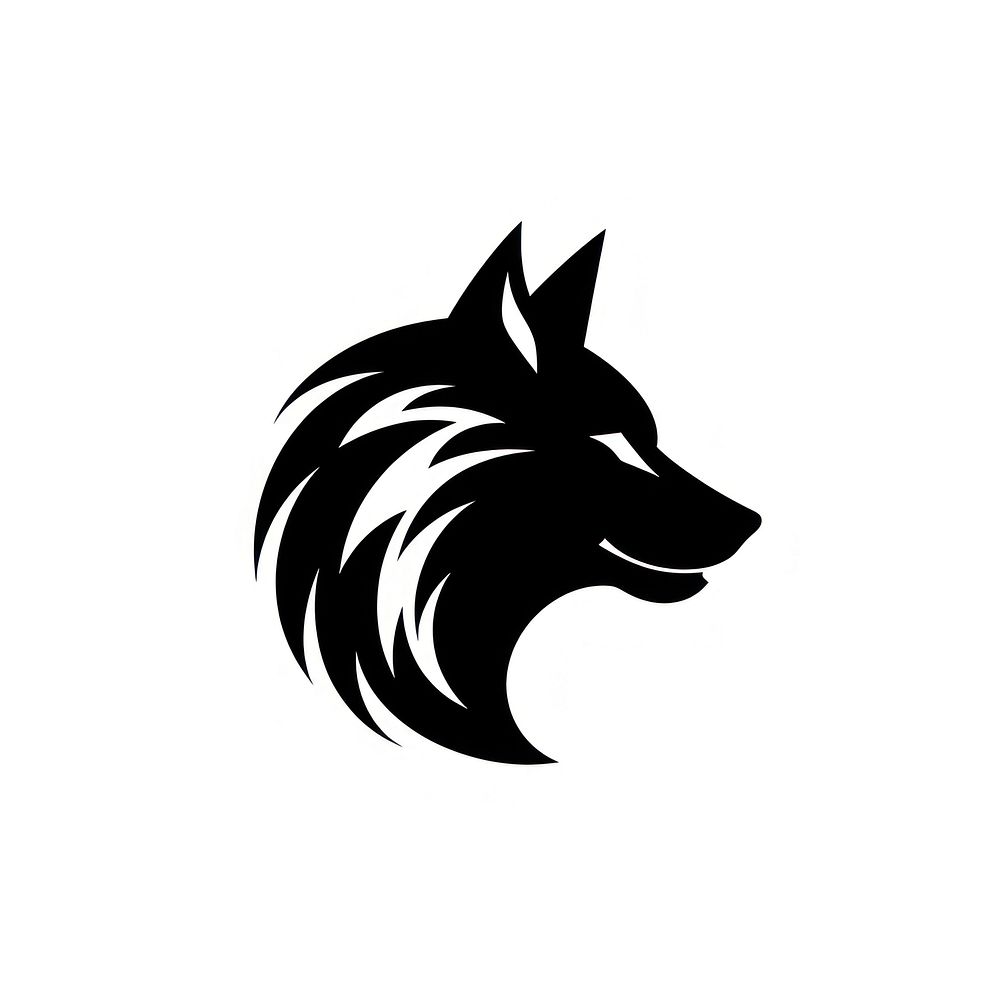 Wolf logo icon silhouette animal black.