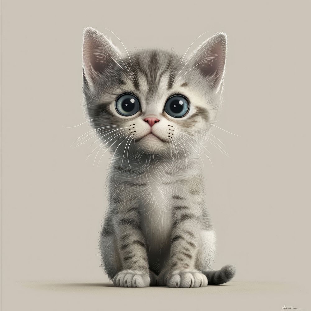 Cartoon of kitten animal mammal cute.
