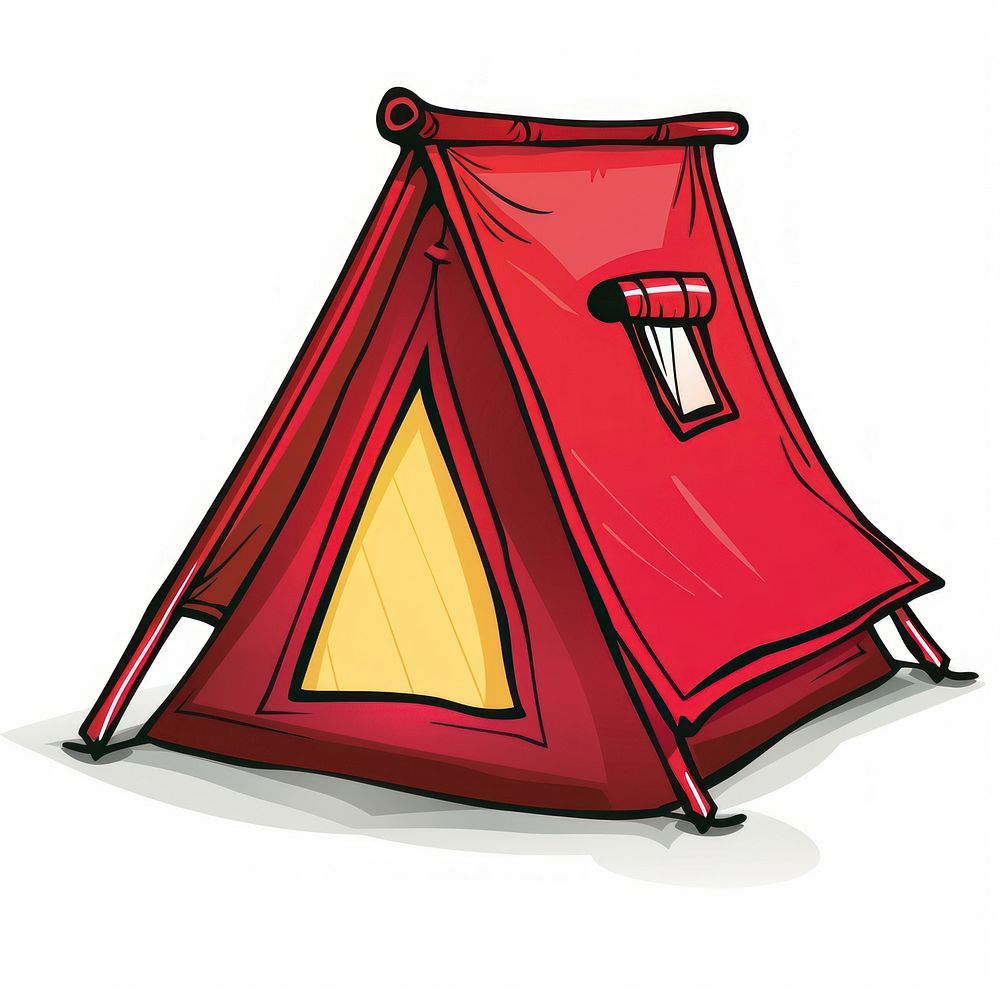 Cartoon of tent architecture camping white background.