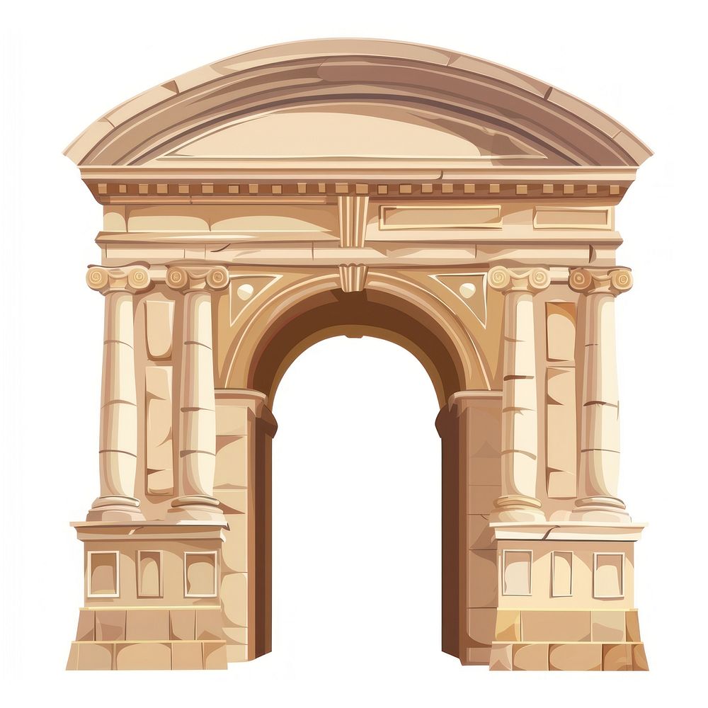 Cartoon of arch architecture building gate.