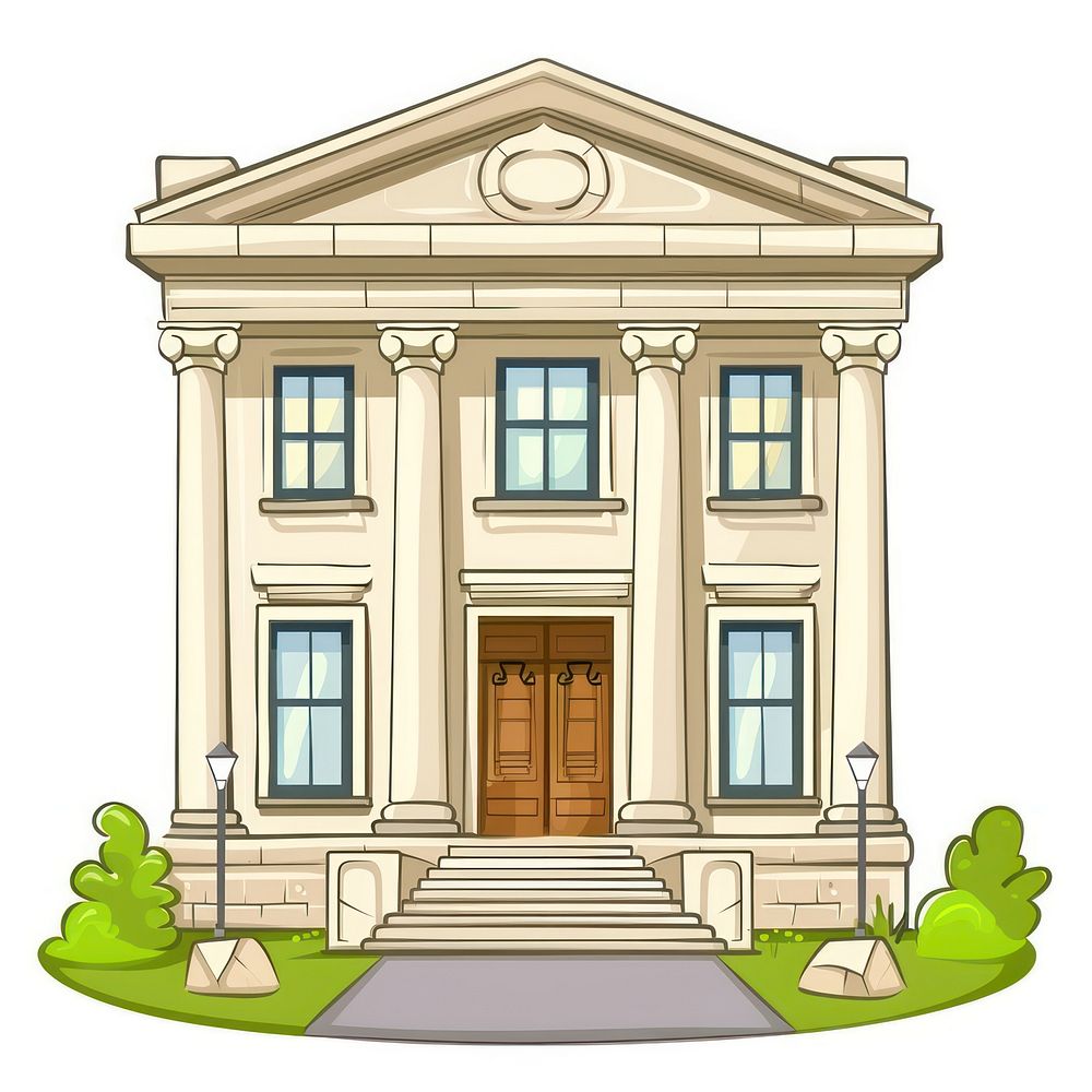Cartoon of art gallery architecture building house.