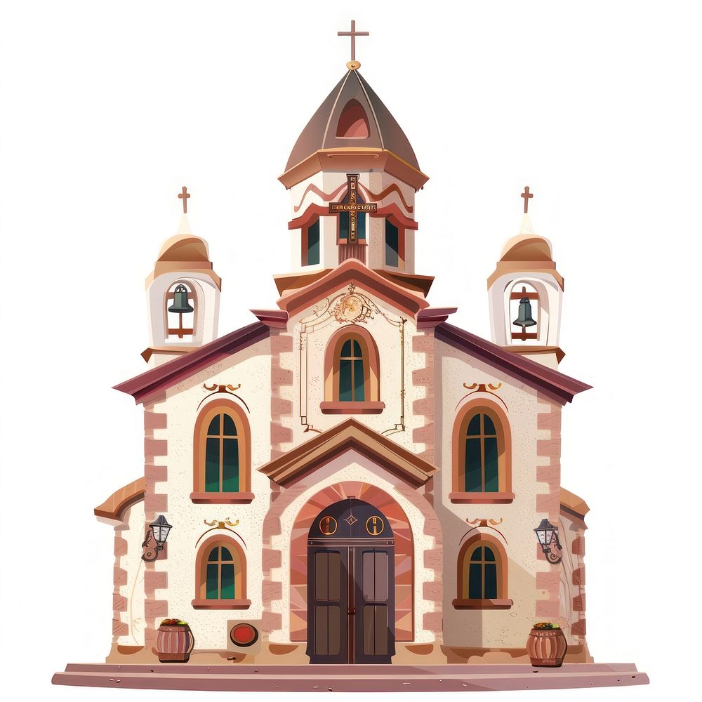 Cartoon of church architecture building worship.