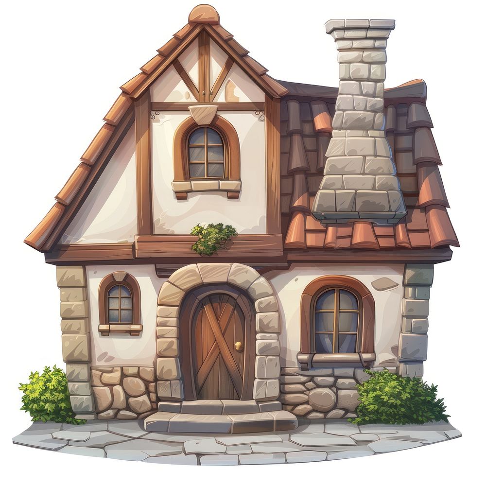 Cartoon of home improvement architecture building cottage.