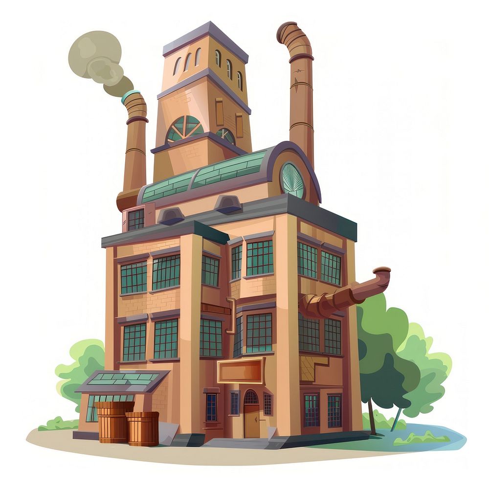Cartoon industry building architecture factory | Premium Photo ...