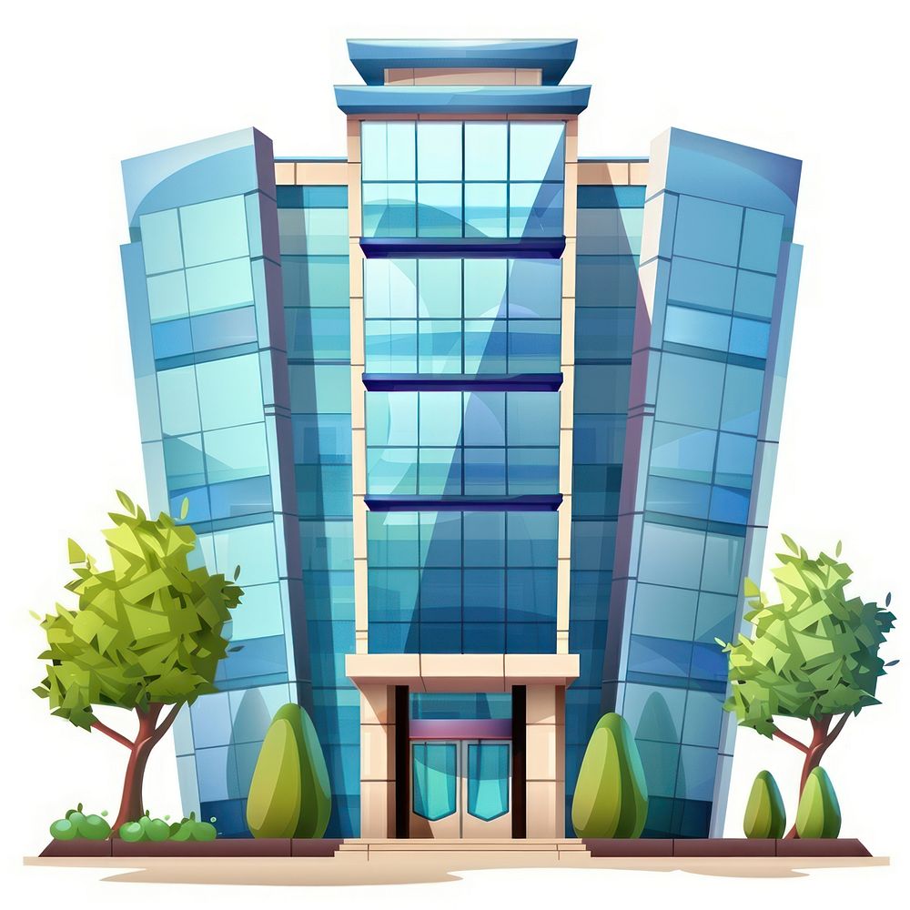 Cartoon of infrastructure architecture building plant.