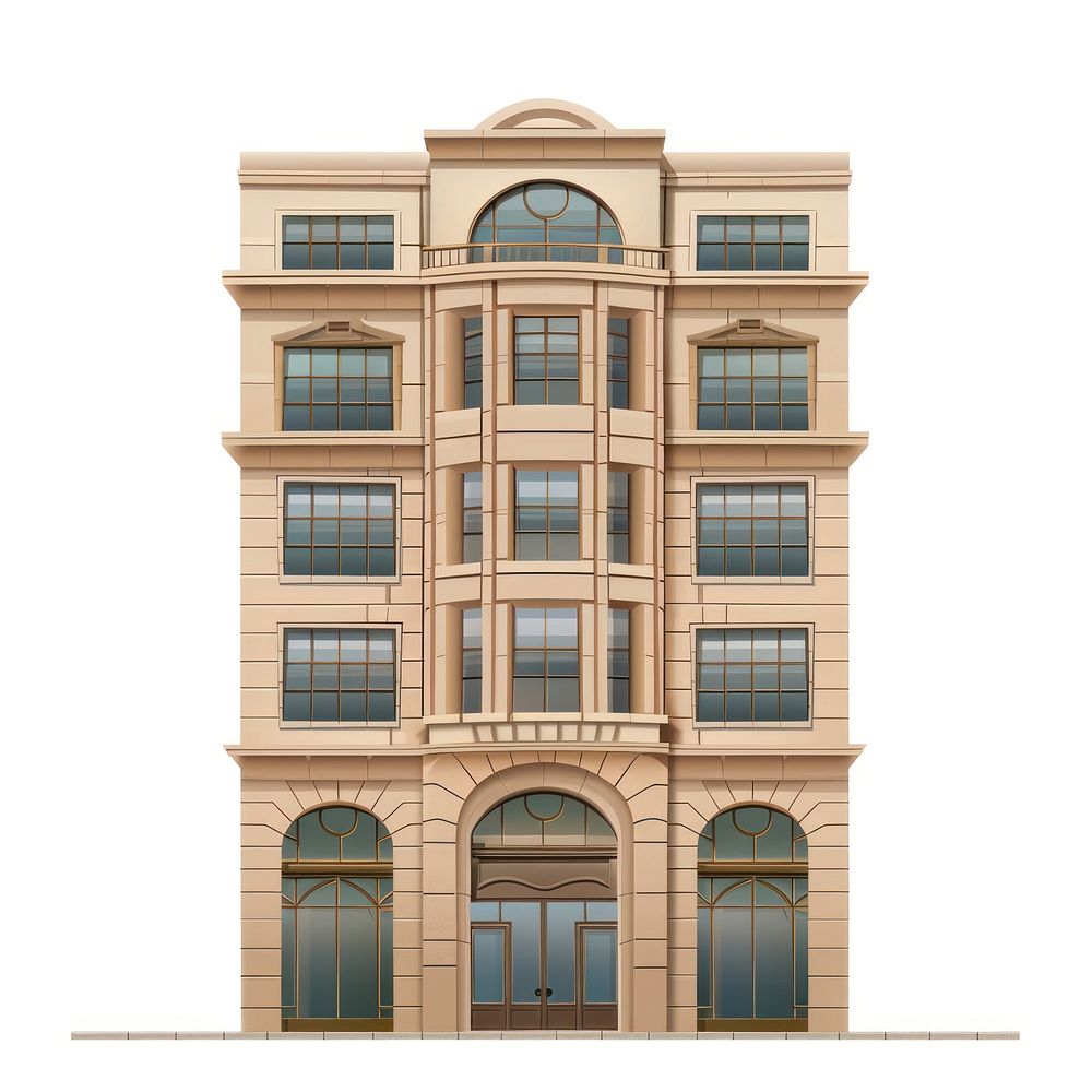 Cartoon of office architecture building window.