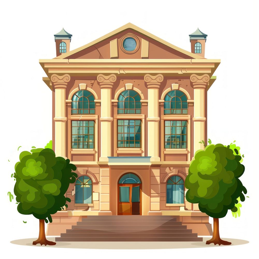 Cartoon of school architecture building house.