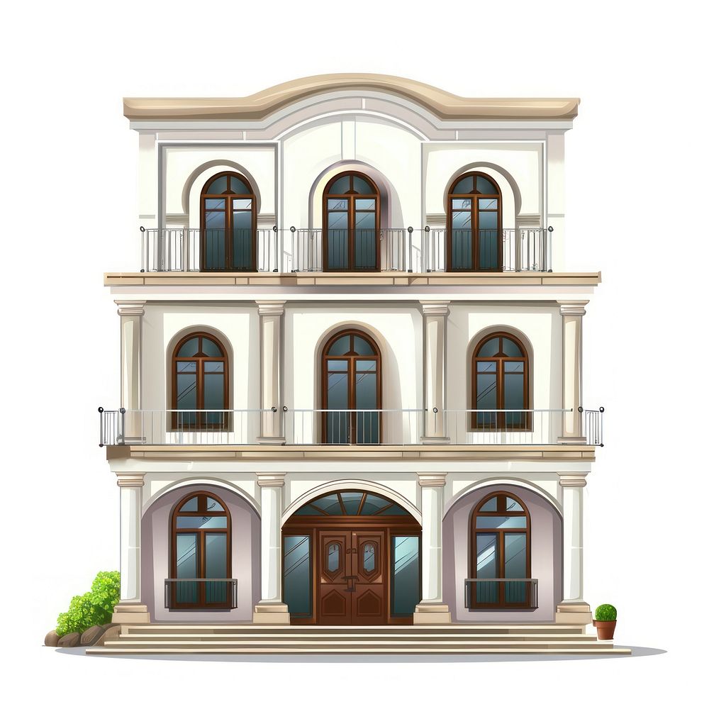 Cartoon of studio architecture building house.