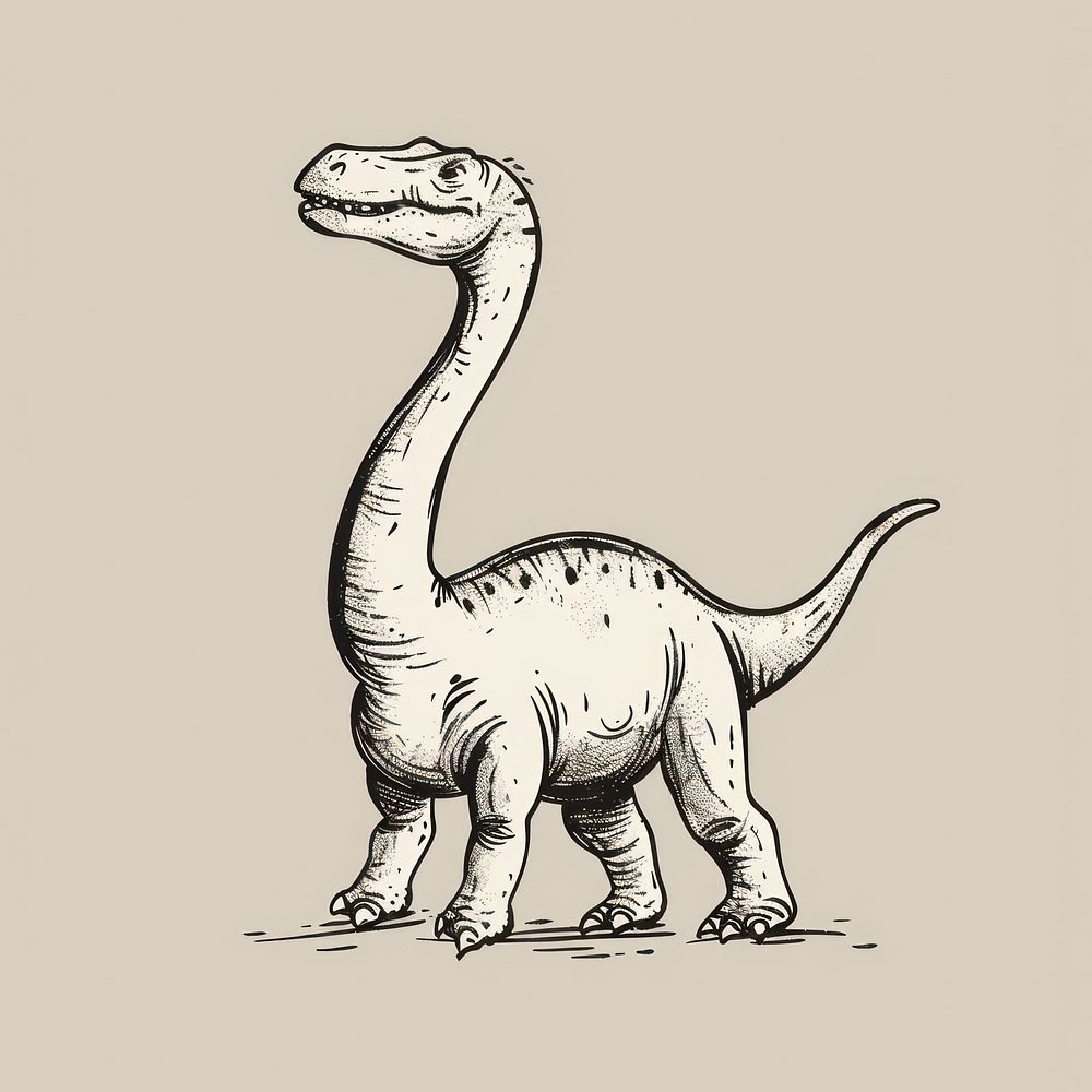 Hand drawn of dinosaur drawing sketch reptile.