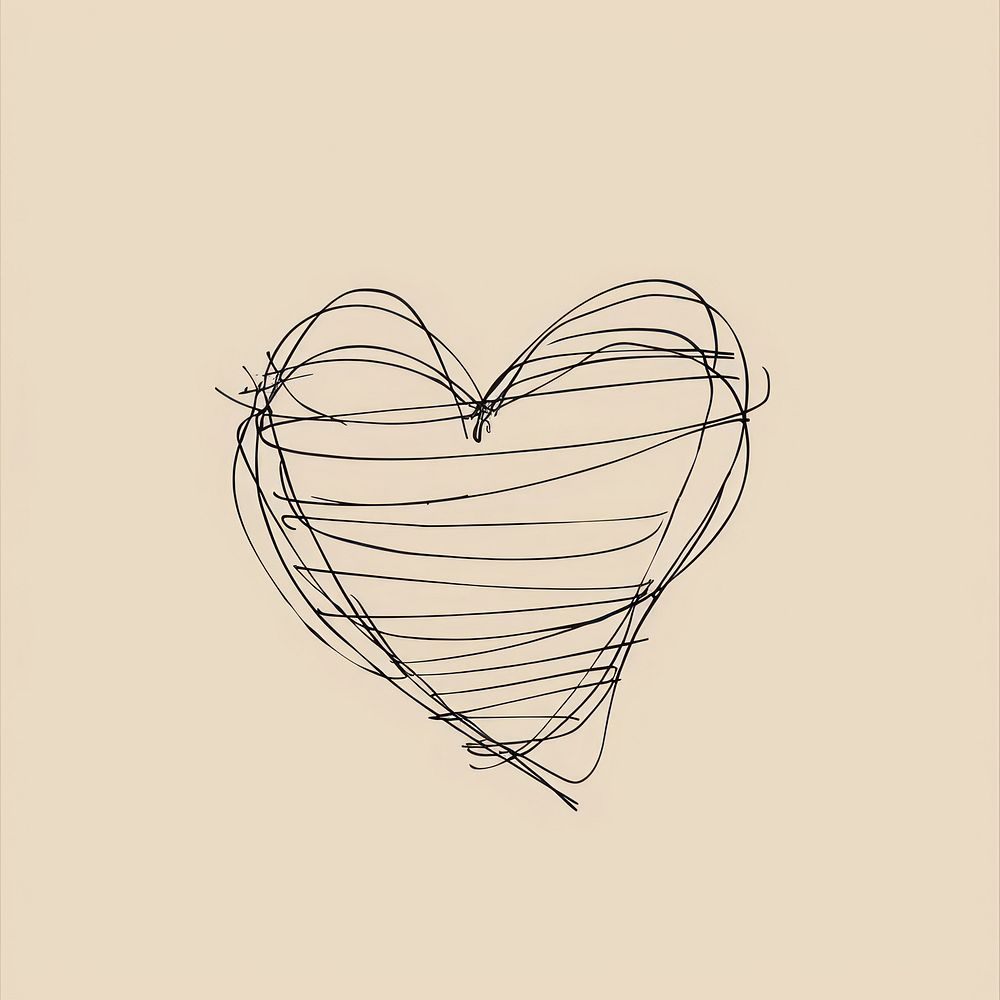 Hand drawn of heart drawing sketch backgrounds.
