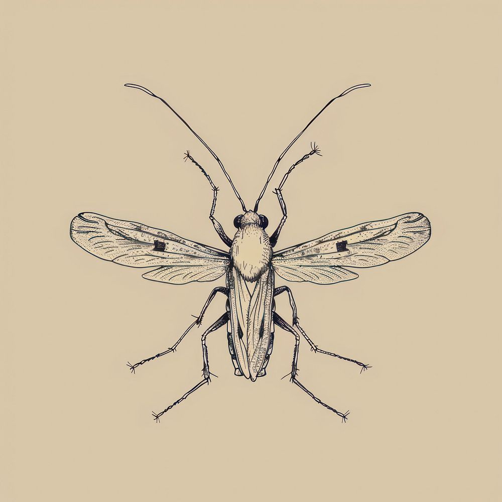 Hand drawn of insect drawing sketch cartoon.
