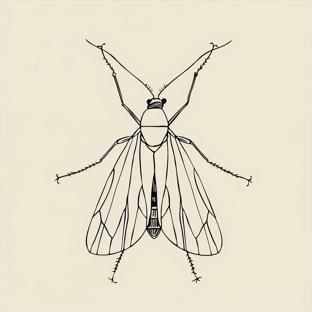 Hand drawn of insect drawing sketch cartoon.