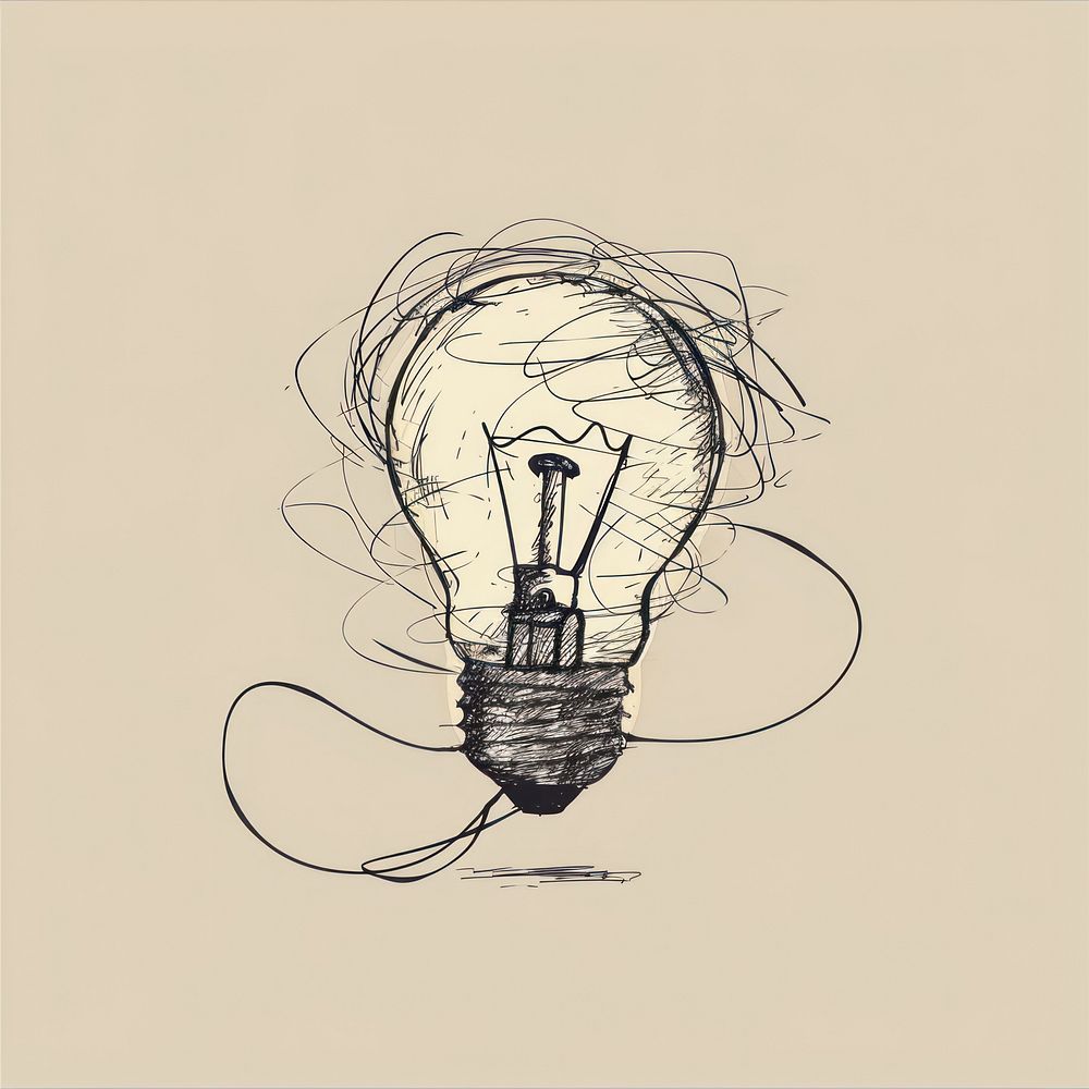 Hand drawn of light bulb drawing sketch lightbulb.