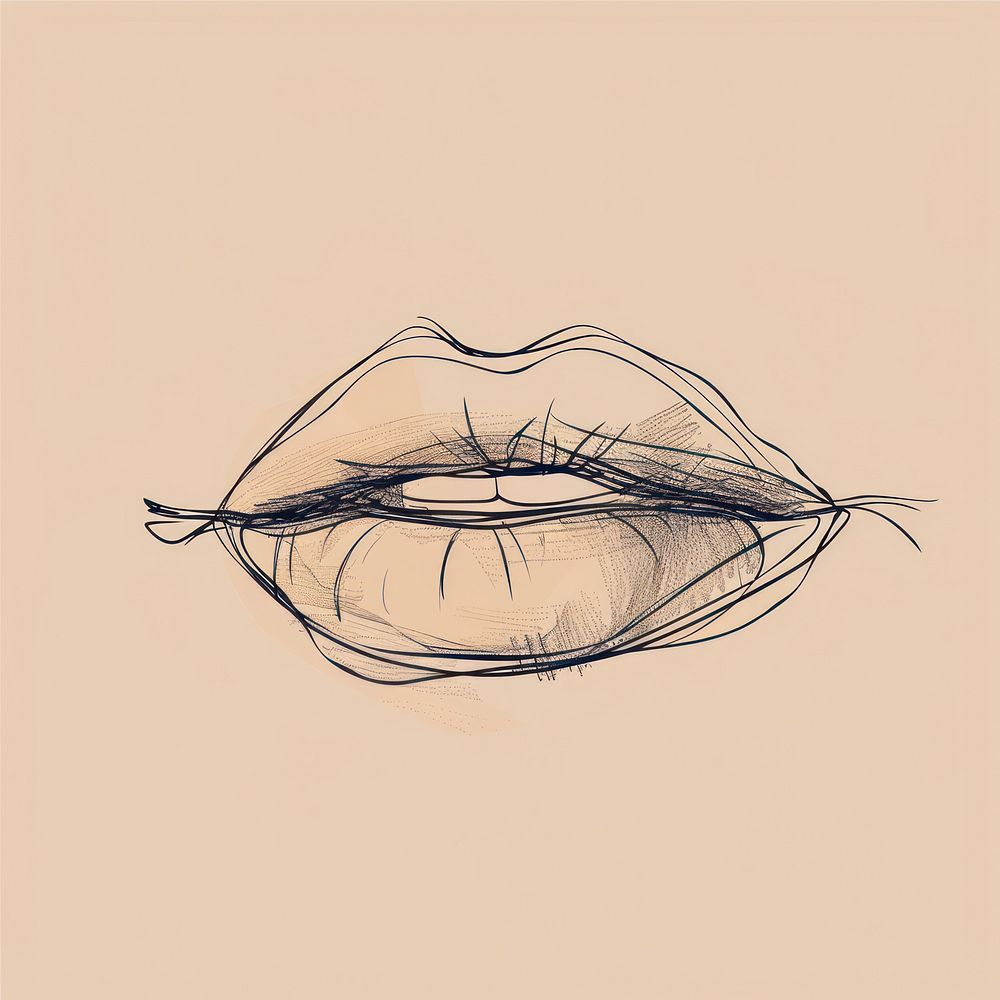 Hand drawn mouth drawing sketch | Free Photo Illustration - rawpixel