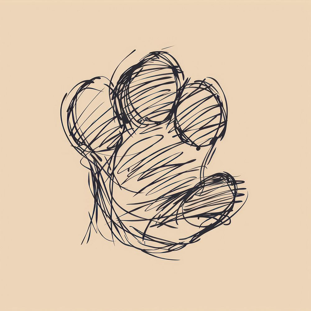 Hand drawn of paw drawing sketch backgrounds.