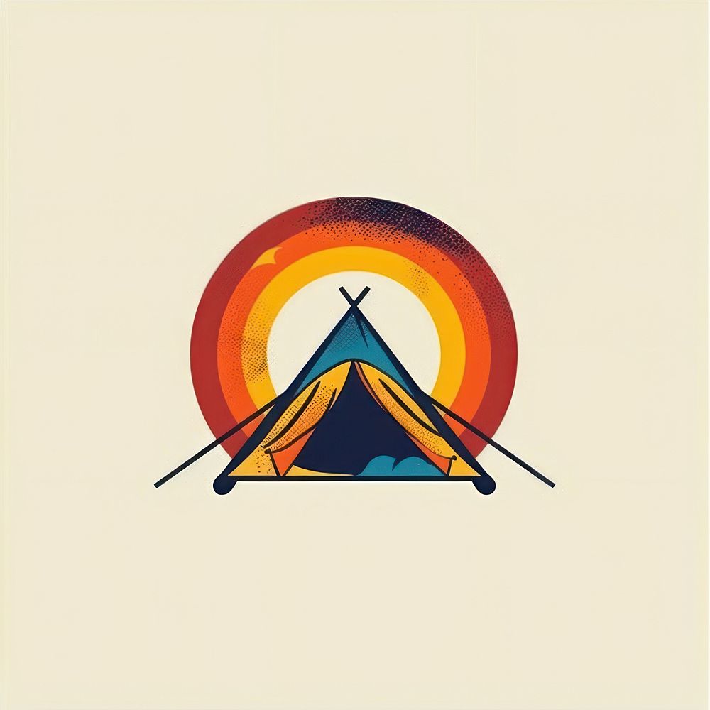 Minimalist Summer Camp logo art creativity outdoors.