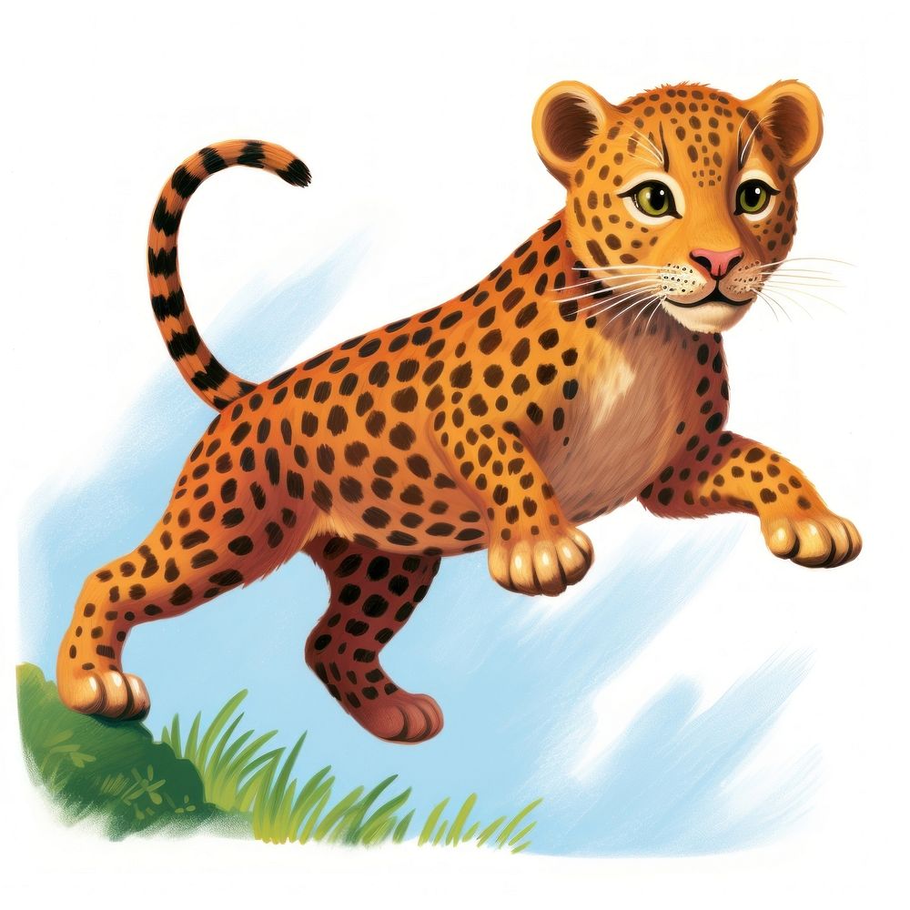 Baby jaguar jumping wildlife leopard cheetah.
