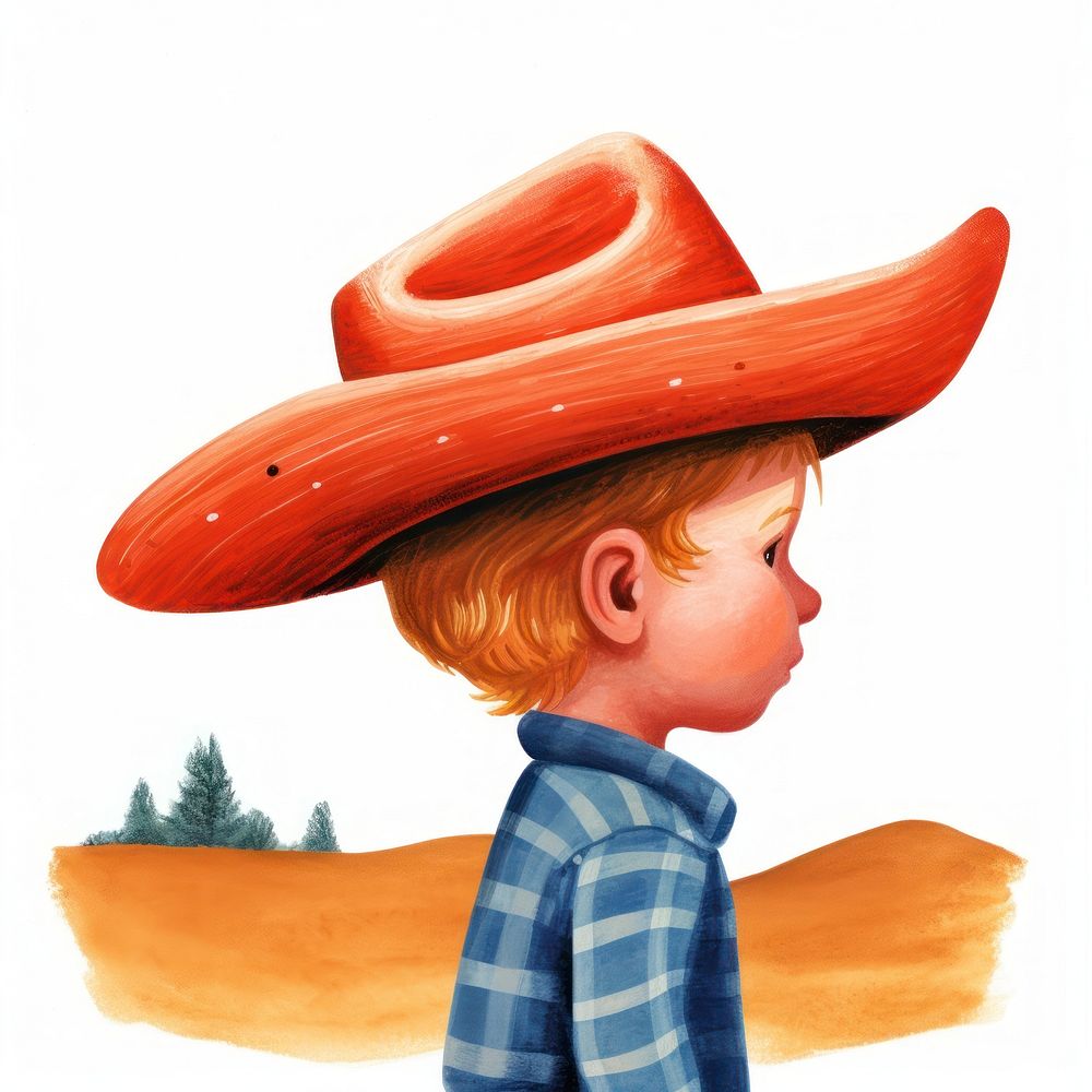 Toddler wearing cowboy hat headwear sombrero portrait.