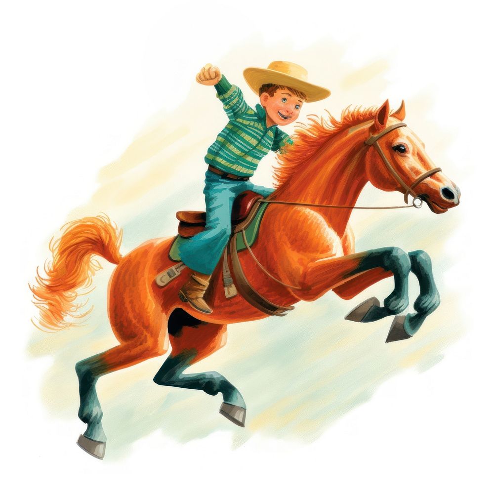 Cowboy riding horse mammal animal equitation.