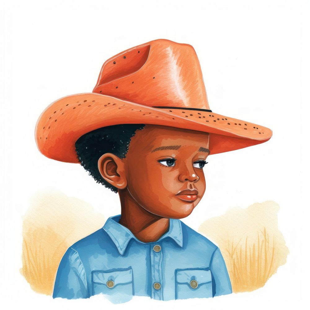 Toddler wearing cowboy hat white background headwear sombrero.