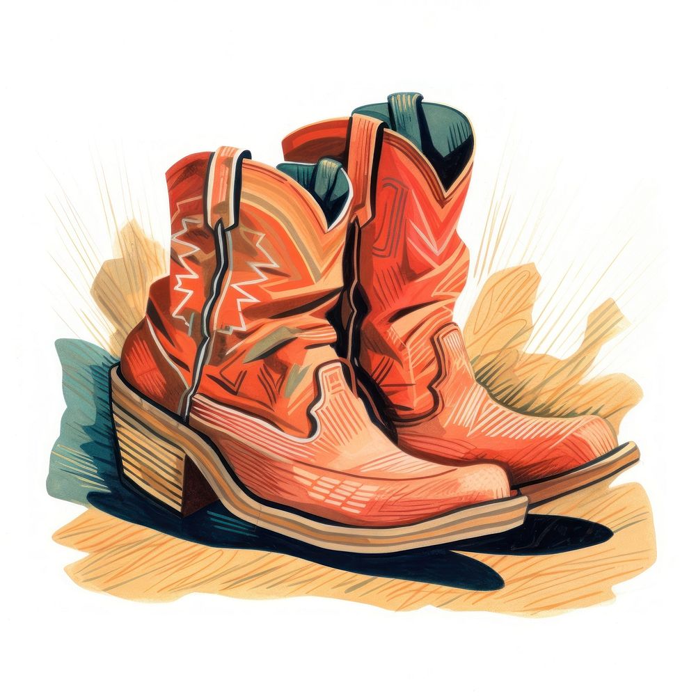 Cowboy boots footwear clothing cartoon.
