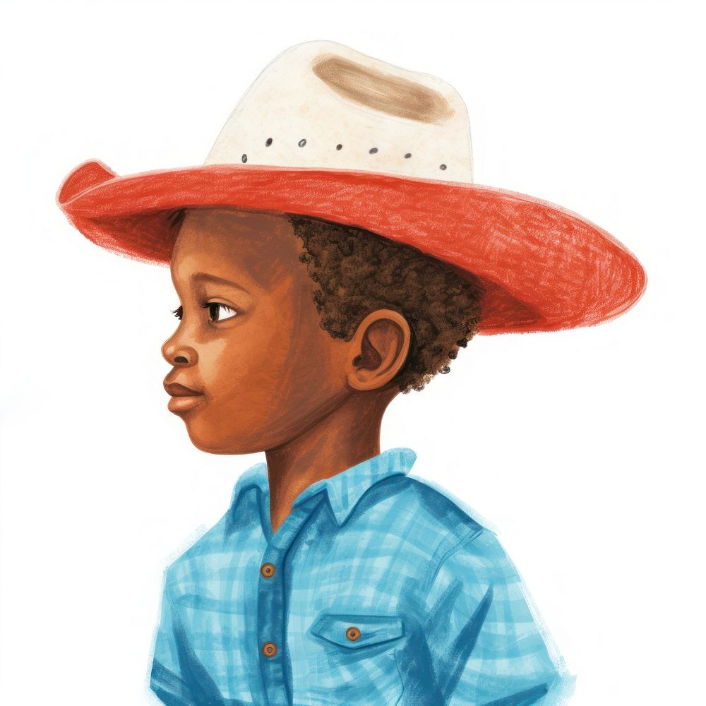 Toddler wearing cowboy hat adult white background sombrero.