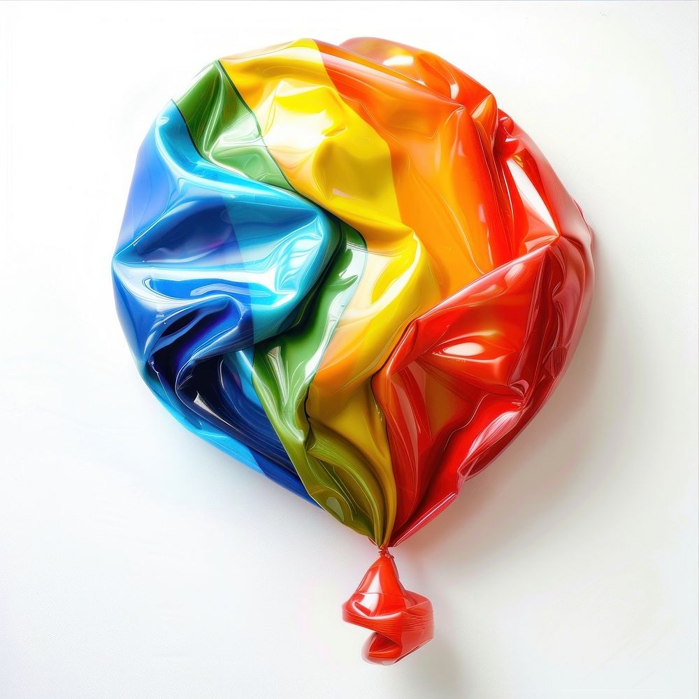 Balloon made from polyethylene white background confectionery celebration.