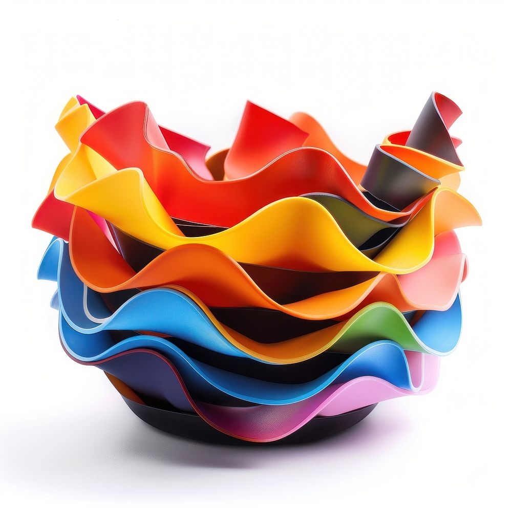 Bowl made from polyethylene art white background creativity.