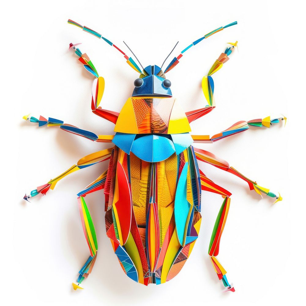 Bug made from polyethylene animal art white background.