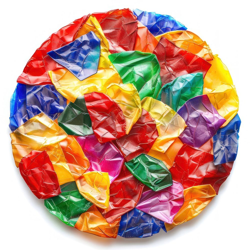 Coin made from polyethylene confectionery backgrounds candy.