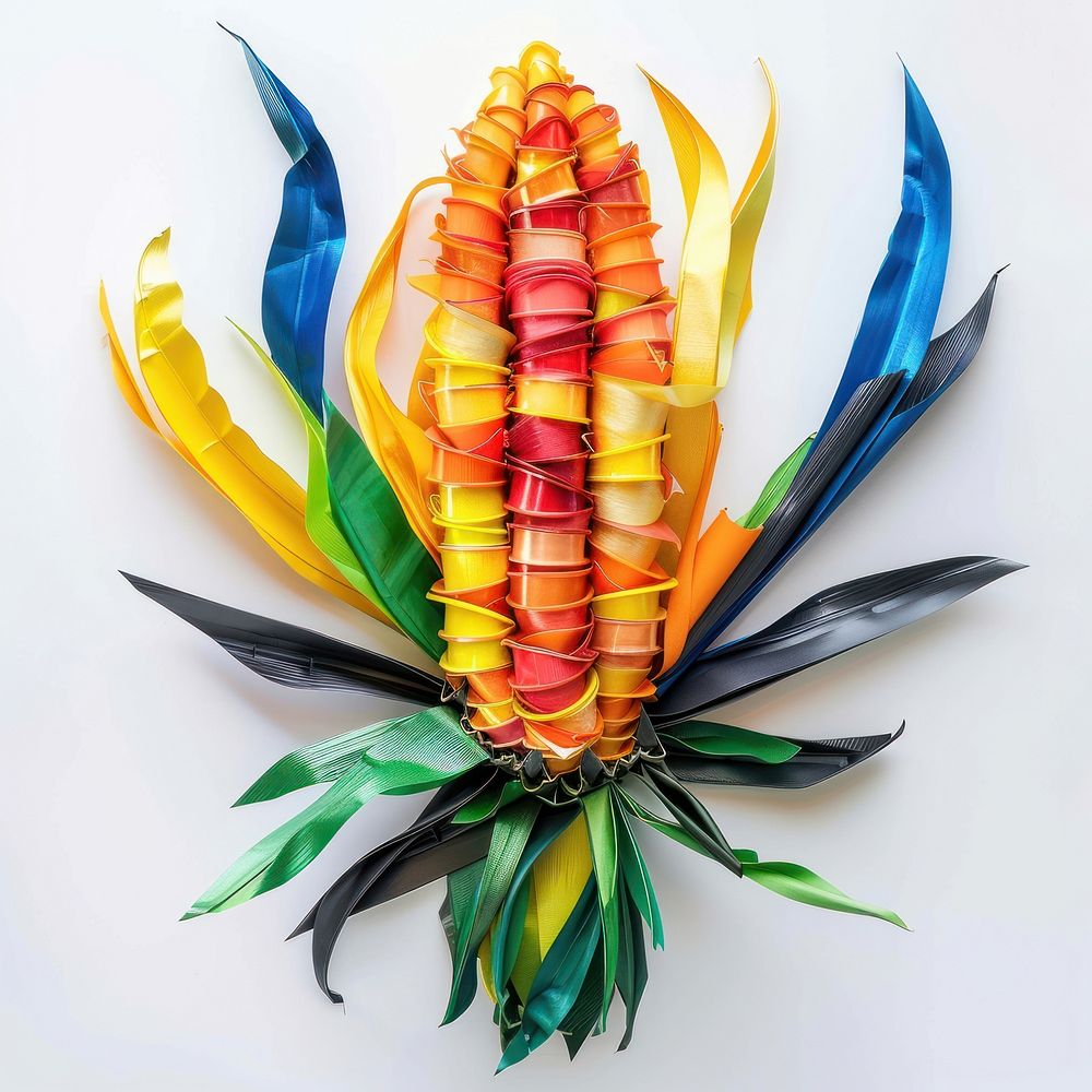 Corn made from polyethylene pineapple flower plant.