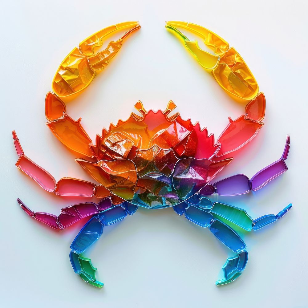 Crab made from polyethylene seafood art invertebrate.